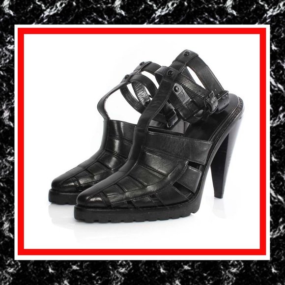 sz 40 Alexander Wang leather gladiator sandal heel - Picture 1 of 9